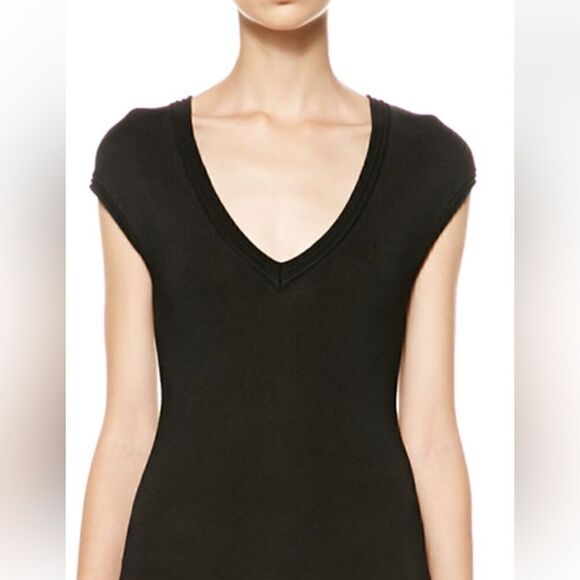 Ralph Lauren Black Lamb Leather-Fringe Silk Knit Sheath Dress - Picture 16 of 16